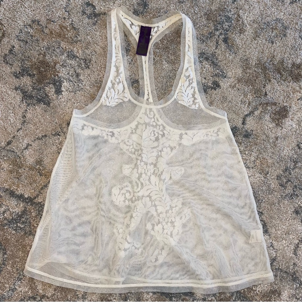 Free People Sheer Lace Racerback Camisole - small